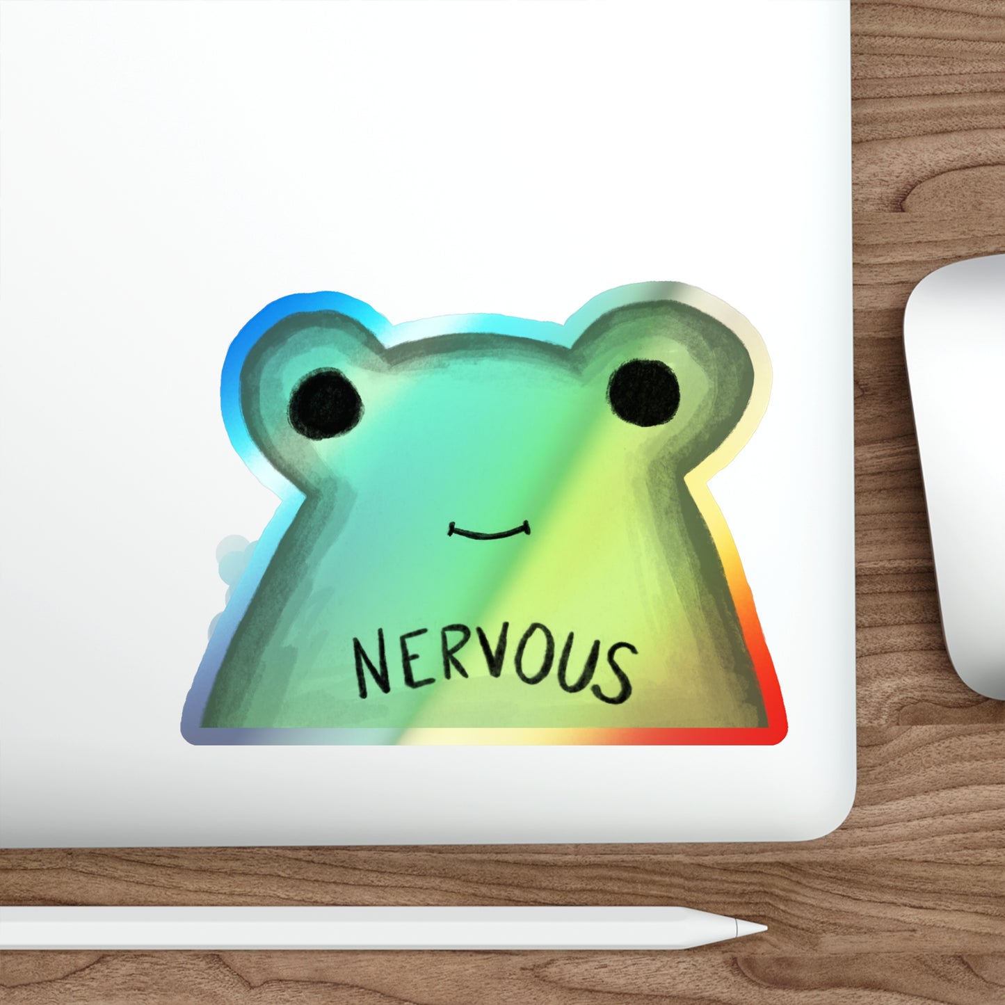 Nervous - Holographic Die-cut Stickers