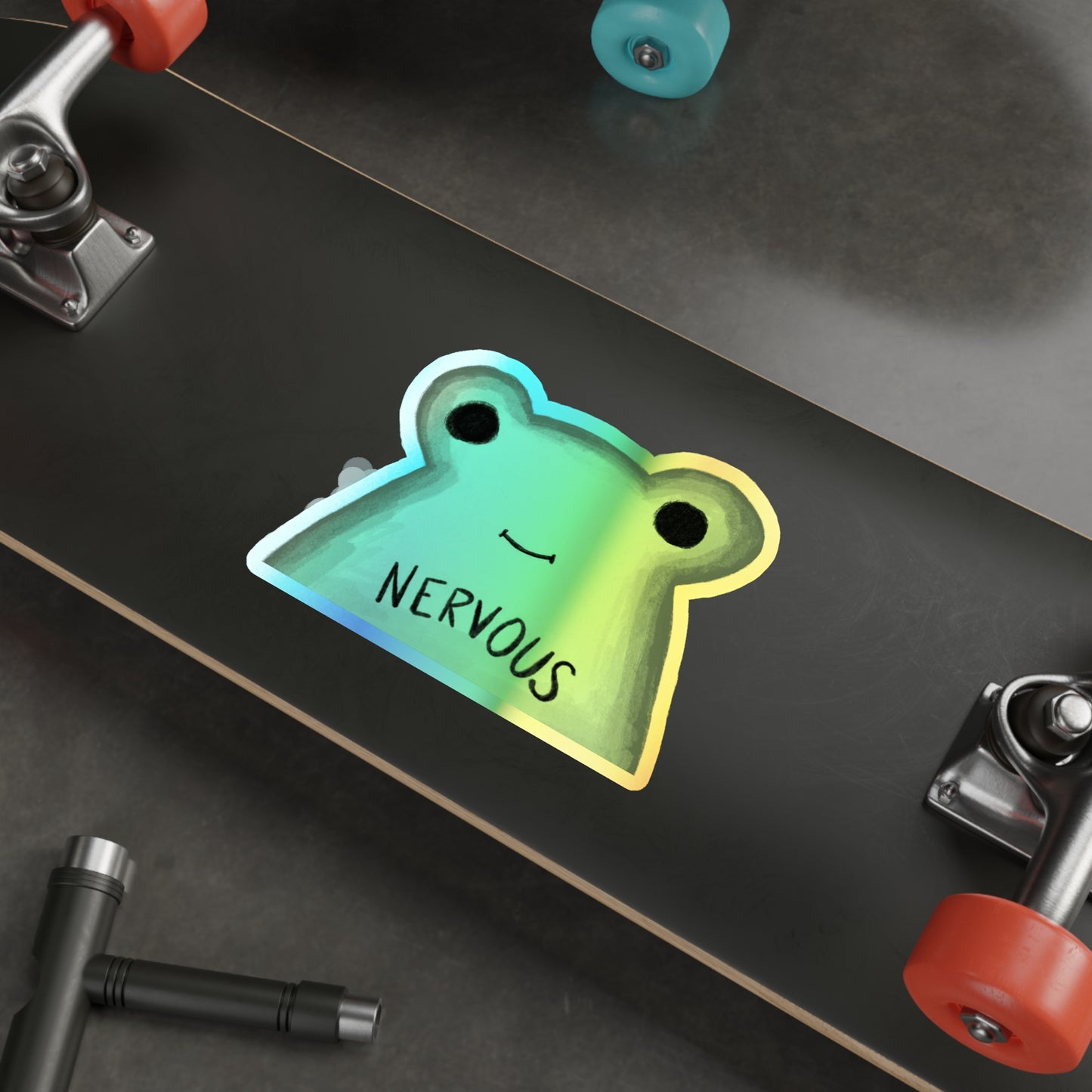 Nervous - Holographic Die-cut Stickers