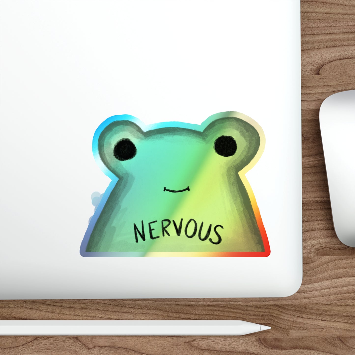 Nervous - Holographic Die-cut Stickers
