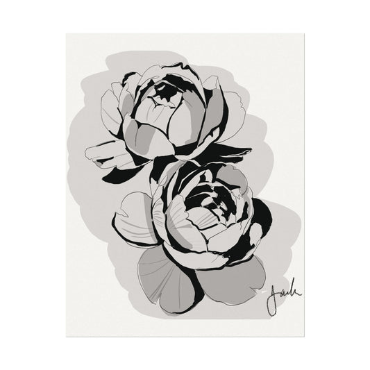 High Contrast Roses - Watercolor Poster