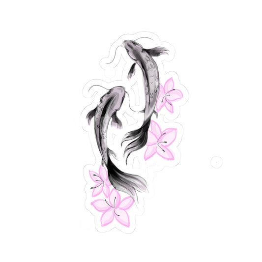 Koi Fish & Cherry Blossom Kiss-Cut Stickers