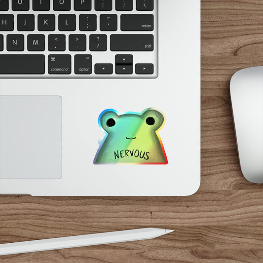 Nervous - Holographic Die-cut Stickers