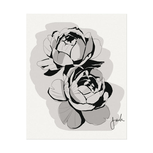 High Contrast Roses - Watercolor Poster